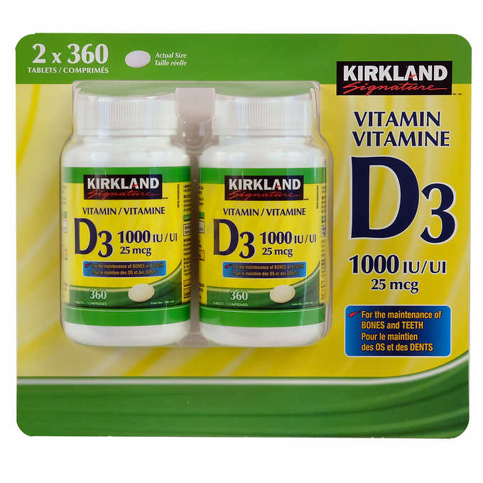Kirkland可兰维生素D3 360粒X2瓶装