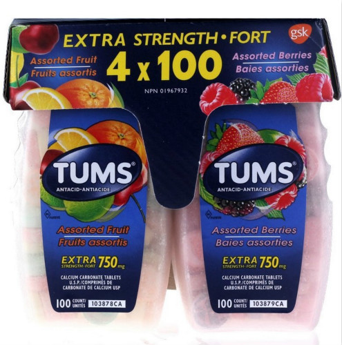 TUMS水果钙片 补钙缓解胃酸 2X200粒