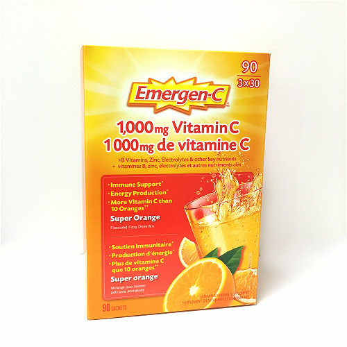 益满喜Emergen-c橙子味维生素C泡腾粉冲剂3X30包