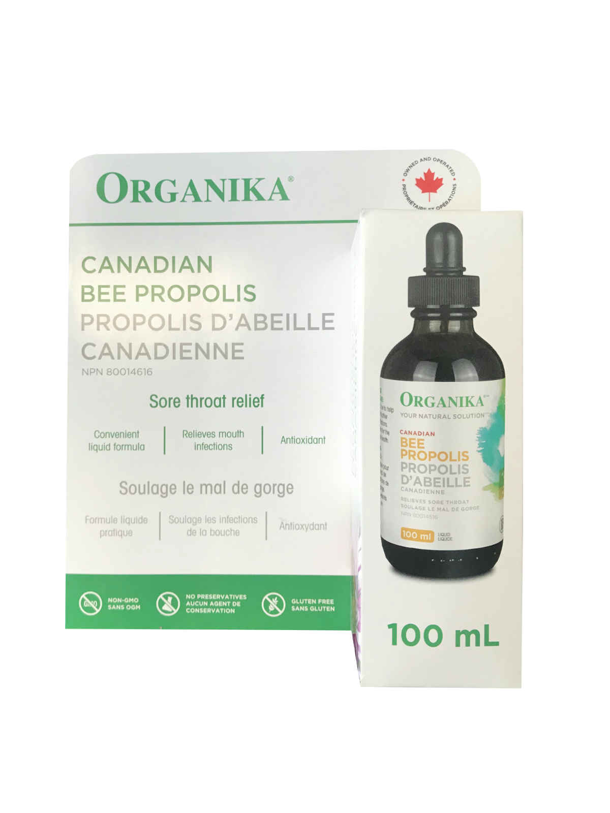 【特价】Organika液体蜂胶滴剂 100ml高纯度不含酒精带刻度滴管 