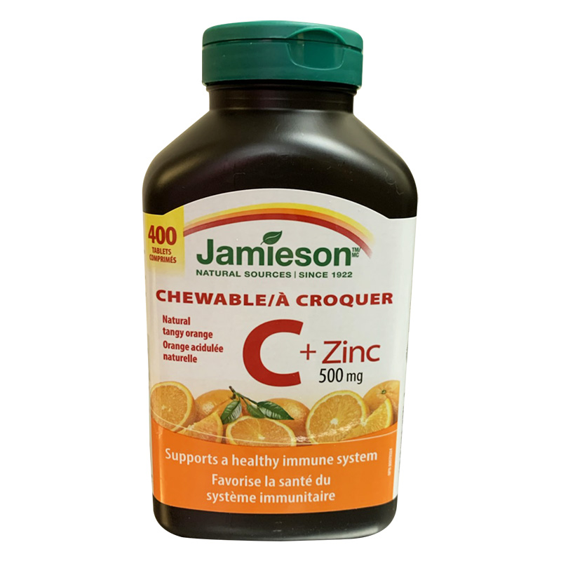 【特价】Jamieson健美生天然维生素VC咀嚼片+锌 400粒