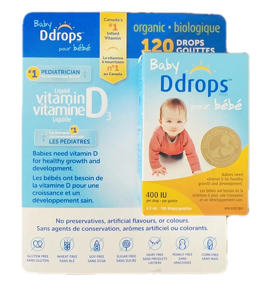 Ddrops 婴儿维生素D3滴剂 400IU 120滴/瓶